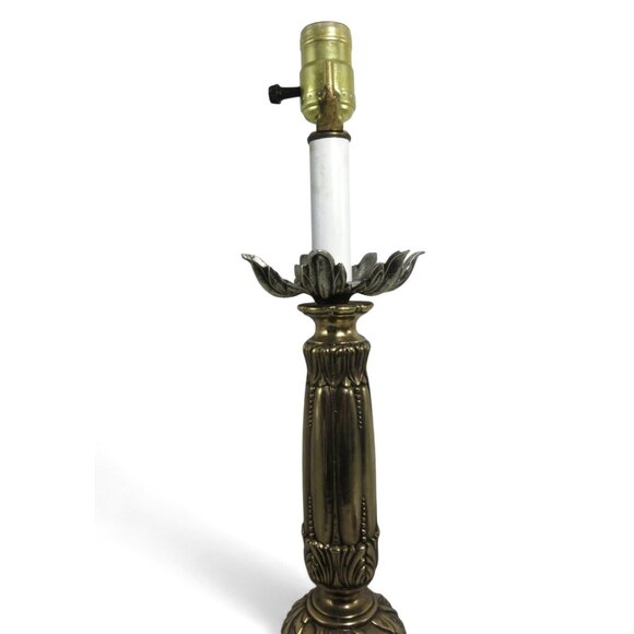 Cherub BRASS Table LAMP With Marble Accents 34" Tall Vintage Gold and Black - Picture 3 of 13